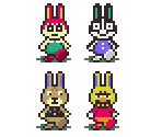 Rabbit Villagers (Earthbound-Style) - Animal Crossing Customs