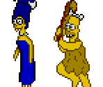 Cavemen Homer and Marge - Virtual Bart