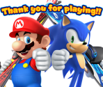Thank You for Playing Screen - Mario & Sonic at the Sochi 2014 Olympic Winter Games