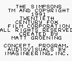 Copyright Screen - Bart Simpson's Escape From Camp Deadly