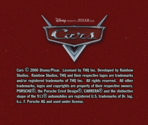 Copyright Screen - Cars