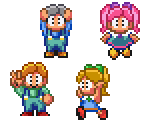 Bubby, Bobby, Betty, & Patty (SMB2 SNES-Style) - Rainbow Islands Customs