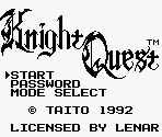 Title Screen - Knight Quest