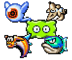 Waterfall Wall Enemies - The Legendary Starfy 2 (JPN)