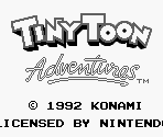 Startup Screen, Konami Logo & Title Screen - Tiny Toon Adventures: Babs' Big Break
