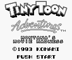 Startup Screen, Konami Logo & Title Screen - Tiny Toon Adventures 2: Montana's Movie Madness