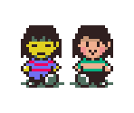 Frisk and Chara (Earthbound / MOTHER 2 Style) - Undertale Customs