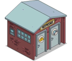 Public Restroom with Confusing Signage - The Simpsons: Tapped Out