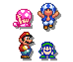Mario, Luigi, Toad and Toadette (SMB2-Style) - Mario Customs