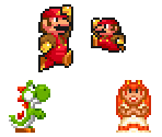 Mario, Peach & Toad (SMB1, 16-Bit) - Mario Customs