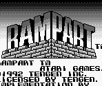 Jaleco Startup Screen & Title Screen - Rampart (GB)