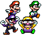 Mario, Luigi, Wario & Waluigi (Yoshi's Island-Style) - Mario Customs