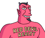 Sentient Red Devil Realty Sign - The Simpsons: Tapped Out