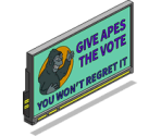 Give Apes the Vote Billboard - The Simpsons: Tapped Out