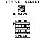Status Select Screen (GB) - World Heroes 2 Jet