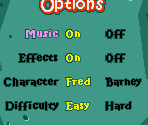 Options Menu - Flintstones: Burgertime in Bedrock
