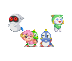 Bubblun, Bobblun, Packy, Woolen and Mighta - Super Puzzle Bobble