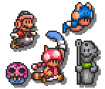 Mario, Luigi, Toad and Toadette (SMB3 SNES/GBA SMM2-Style, Expanded) - Mario Customs
