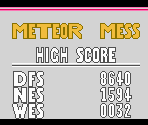 Meteor Mess High Score - Maniac Mansion (USA)