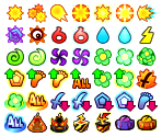 Move Icons - Yo-kai Watch Blasters: Red Cat Crew / White Dog Squad