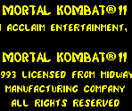 Copyright Screen & Acclaim Logo - Mortal Kombat 2