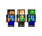 Steve / Alex / Zombie (Mega Man 8-bit Deathmatch-style) - Minecraft Customs