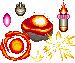 Effects & Basic Enemy Projectiles - Time Bokan Series: Bokan to Ippatsu! Doronbo (JPN)