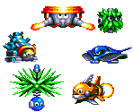 Enemies & Sub-Bosses (Knuckles' Chaotix, Sonic 3-Style) - Sonic the Hedgehog Customs