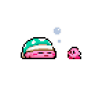 Sleep and Mini Kirby - Kirby & the Amazing Mirror