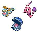 Clamperl, Huntail & Gorebyss - Pokémon Ranger 3: Guardian Signs
