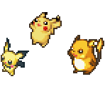Pichu, Pikachu & Raichu - Pokémon Conquest