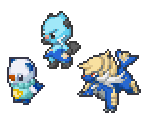 Oshawott, Dewott & Samurott - Pokémon Conquest