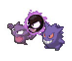 Gastly, Haunter & Gengar - Pokémon Conquest