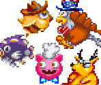 Enemies Stage 1 - 6 - Gokujyou Parodius (JPN)