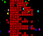 Demo Select Menu - Game Boy Color Promotional Demo