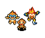 Chimchar, Monferno & Infernape - Pokémon Mystery Dungeon: Explorers of Time / Darkness