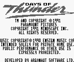 Title Screen - Days of Thunder
