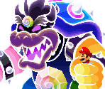 Dreamy Bowser Holding Mario - Mario & Luigi: Dream Team