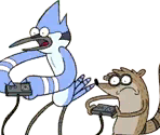 Options Screen - Regular Show: Mordecai and Rigby in 8-Bit Land