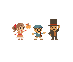 Layton, Luke, & Flora (Super Mario Maker-Style) - Professor Layton Customs