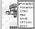Menu Screens - Pokémon Red / Blue