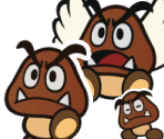 Goomba and Paragoomba - Paper Mario: Color Splash