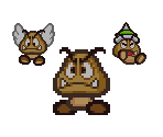 Goomba, Paragoomba and Spiked Goomba - Paper Mario Customs