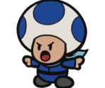 Toad (Rescue Squad, Blue) - Paper Mario: Color Splash