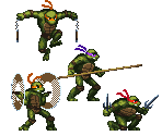 Turtles & Miscellaneous Enemies - Teenage Mutant Ninja Turtles: Power of Four