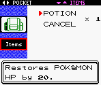 Bag Interface - Pokémon Gold / Silver