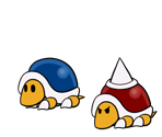 Buzzy Beetle & Spike Top (Paper Mario-Style) - Mario Customs