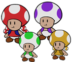 Toads & Toadettes (Paper Mario-Style) - Mario Customs