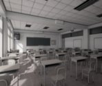 School Classroom - Crimson Gray