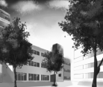 School Exterior - Crimson Gray